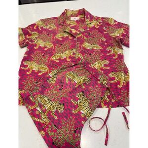 Printfresh Bagheera Short Sleep Set Raspberry Pink Leopard Organic Cotton M